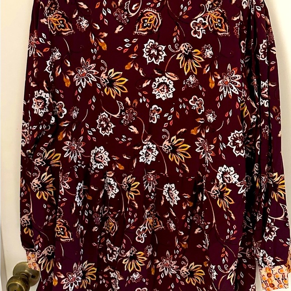 Dip‎ burgundy and orange floral - Picture 3 of 5